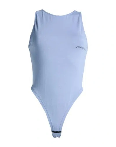 Hinnominate Woman Bodysuit Light Blue Size L Cotton, Elastane