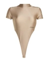 Hinnominate Woman Bodysuit Light Brown Size S Polyamide, Elastane In Multi