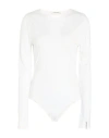 Hinnominate Woman Bodysuit Off White Size M Rayon, Polyamide, Elastane In White