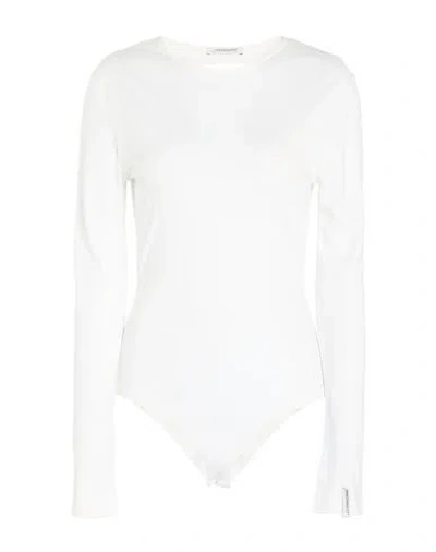 Hinnominate Woman Bodysuit Off White Size M Rayon, Polyamide, Elastane