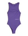 Hinnominate Woman Bodysuit Purple Size Xxs Cotton, Elastane In Purple