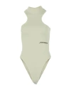 Hinnominate Woman Bodysuit Sage Green Size S Cotton, Elastane