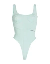 Hinnominate Woman Bodysuit Sky Blue Size Xs Cotton, Elastane