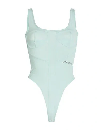 Hinnominate Woman Bodysuit Sky Blue Size Xs Cotton, Elastane