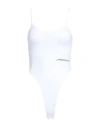 Hinnominate Woman Bodysuit White Size L Cotton, Elastane