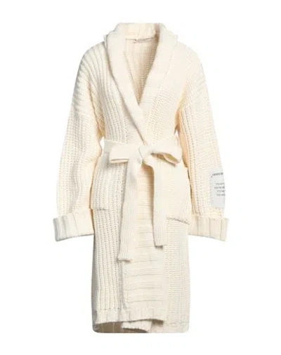 Hinnominate Woman Cardigan Ivory Size Xs Acrylic, Recycled Polyester In Neutral