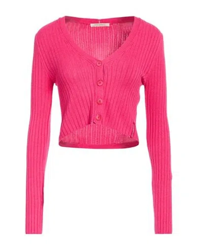 Hinnominate Woman Cardigan Magenta Size Xs Viscose, Elastane In Pink