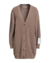 Hinnominate Woman Cardigan Taupe Size S Acrylic, Polyester In Gray
