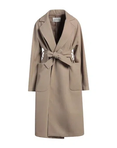 Hinnominate Woman Coat Beige Size M Polyester, Viscose, Elastane