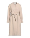 Hinnominate Woman Coat Beige Size S Polyester, Viscose, Elastane In Gold