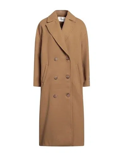 Hinnominate Woman Coat Camel Size M Polyester, Viscose, Elastane In Beige