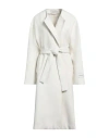 HINNOMINATE HINNOMINATE WOMAN COAT IVORY SIZE L POLYESTER, VISCOSE, ELASTANE