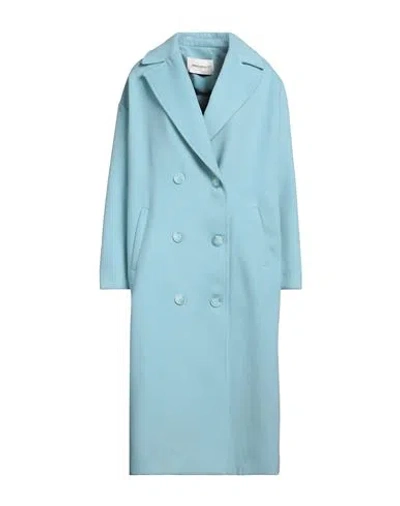 Hinnominate Woman Coat Turquoise Size M Polyester, Viscose, Elastane In Blue