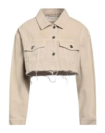 Hinnominate Woman Denim Outerwear Beige Size M Cotton