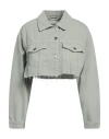 Hinnominate Woman Denim Outerwear Sage Green Size M Cotton In Sage Green