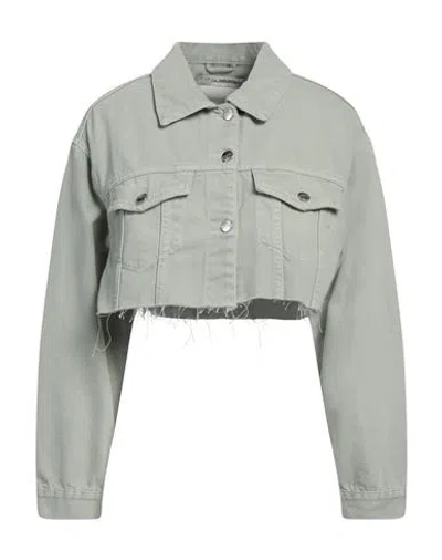 Hinnominate Woman Denim Outerwear Sage Green Size M Cotton