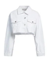 Hinnominate Woman Denim Outerwear White Size M Cotton