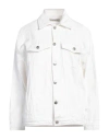 Hinnominate Woman Denim Outerwear White Size S Cotton
