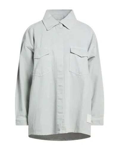 Hinnominate Woman Denim Shirt Light Grey Size Xs Cotton In Gray