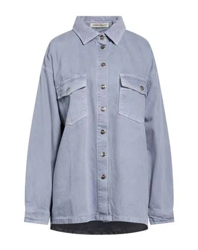 Hinnominate Woman Denim Shirt Slate Blue Size Xs Cotton