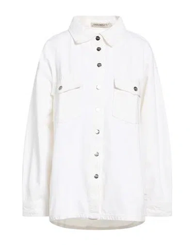 Hinnominate Woman Denim Shirt White Size Xxs Cotton