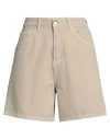 Hinnominate Woman Denim Shorts Beige Size 27 Cotton