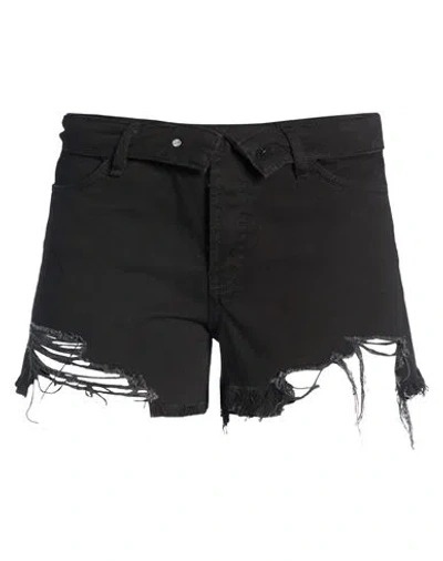 Hinnominate Woman Denim Shorts Black Size 27 Textile Fibers