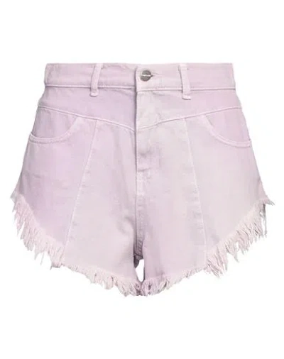 Hinnominate Woman Denim Shorts Lilac Size S Cotton In Multi