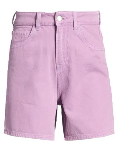 Hinnominate Woman Denim Shorts Mauve Size 25 Cotton In Purple