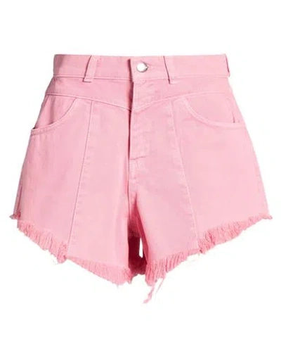Hinnominate Woman Denim Shorts Pink Size 27 Textile Fibers