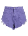 Hinnominate Woman Denim Shorts Purple Size M Cotton