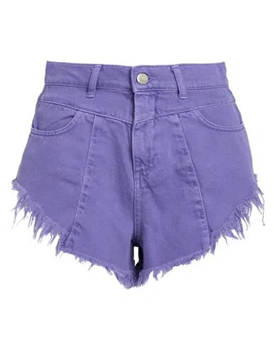 Hinnominate Woman Denim Shorts Purple Size M Cotton