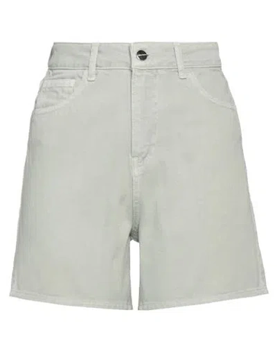 Hinnominate Woman Denim Shorts Sage Green Size 31 Cotton