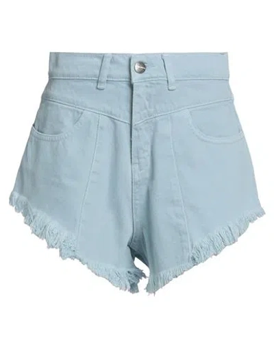 Hinnominate Woman Denim Shorts Sky Blue Size 26 Cotton