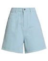 Hinnominate Woman Denim Shorts Sky Blue Size 29 Cotton
