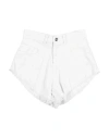 Hinnominate Woman Denim Shorts White Size 25 Cotton