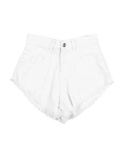 Hinnominate Woman Denim Shorts White Size 25 Cotton