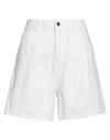 Hinnominate Woman Denim Shorts White Size 31 Cotton