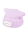 Hinnominate Woman Hat Mauve Size Onesize Acrylic, Alpaca Wool, Virgin Wool, Polyamide In Purple