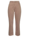 Hinnominate Woman Jeans Camel Size L Cotton In Beige