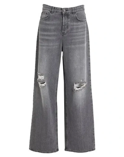 Hinnominate Woman Jeans Grey Size 29 Cotton In Gray