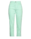 Hinnominate Woman Denim Pants Light Green Size M Cotton In Green