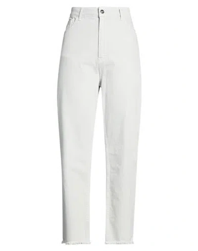 Hinnominate Woman Jeans Light Grey Size 31 Cotton In Gray