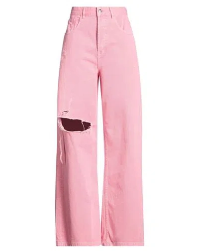 Hinnominate Woman Jeans Pink Size 30 Textile Fibers