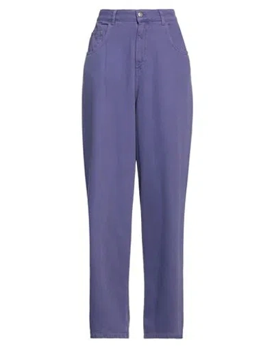 Hinnominate Woman Jeans Purple Size L Cotton