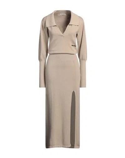 Hinnominate Woman Maxi Dress Beige Size S Viscose, Polyester, Polyamide