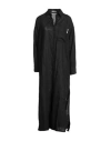 Hinnominate Woman Maxi Dress Black Size L Linen, Viscose In Black