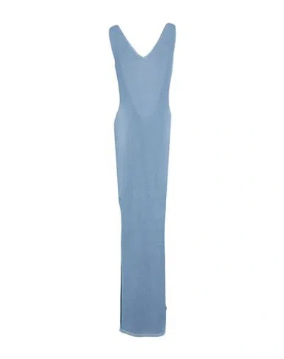 Hinnominate Woman Maxi Dress Light Blue Size S Viscose, Polyamide