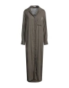 Hinnominate Woman Maxi Dress Military Green Size Xxs Linen, Viscose