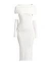 Hinnominate Woman Maxi Dress White Size M Viscose, Polyester, Polyamide